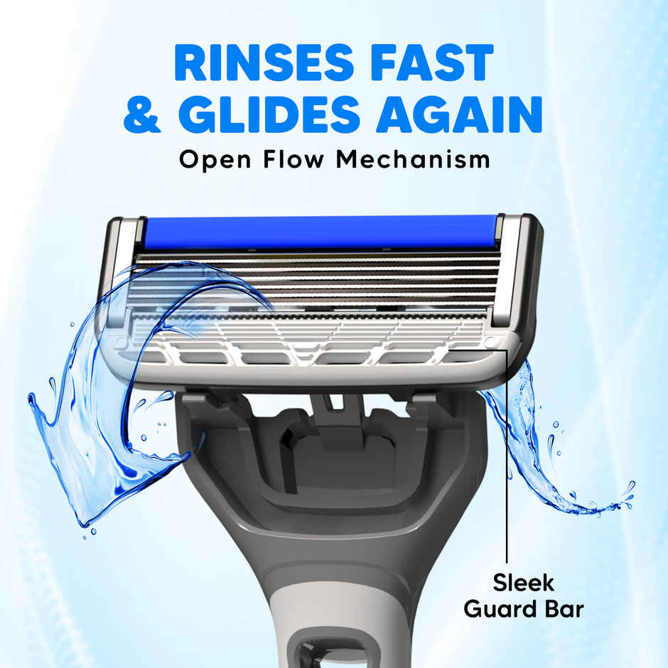 LetsShave Pro 6 Portable Razor for Men | World's First 6-Blade Shaving Razor