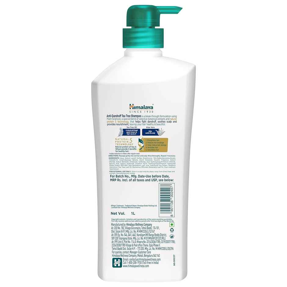 Himalaya Anti Dandruff Shampoo With Tea Tree Removes Dandruff & Soothes Sclap