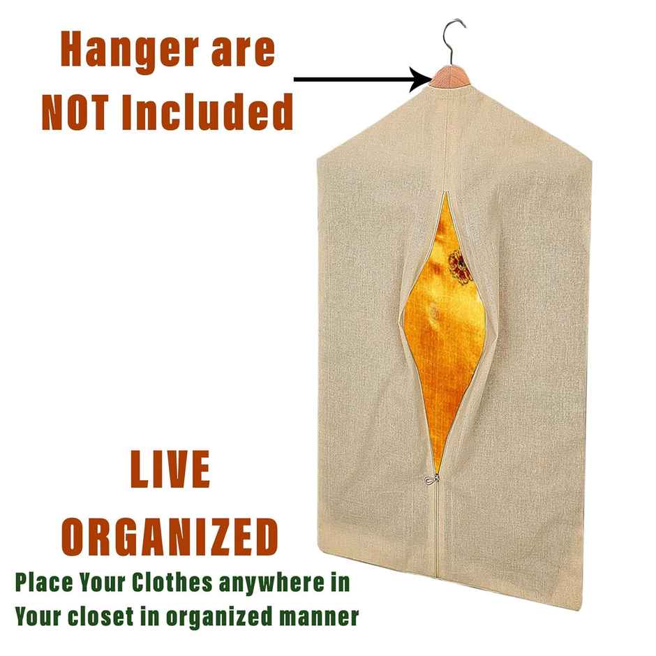 Perpetual Hanging Saree Bag | Cotton Clothes Bags for Storage | Hanging Cotton Saree Covers