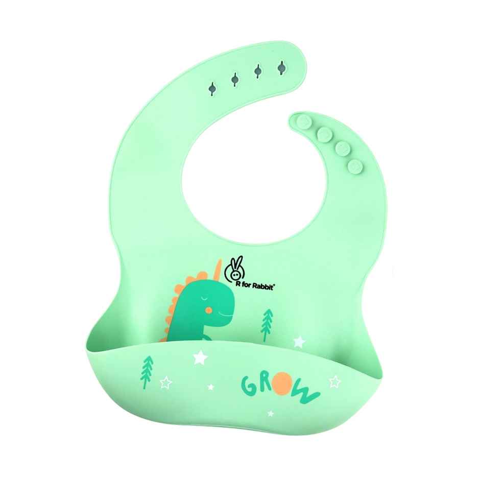 R for Rabbit Safari Silicone Bib (Sea Green)