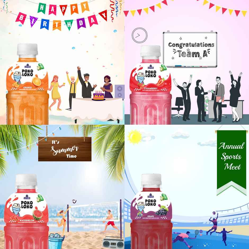 Sapphire Poko Loko Strawberry Nata Drink