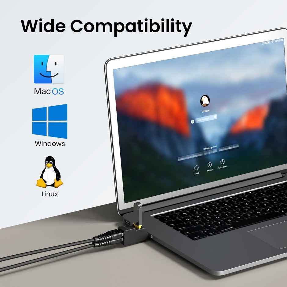 Portronics Mport 3A USB Hub (3-in-1), Multiport Adapter with USB 3.0 & 2-Port USB 2.0(Black)