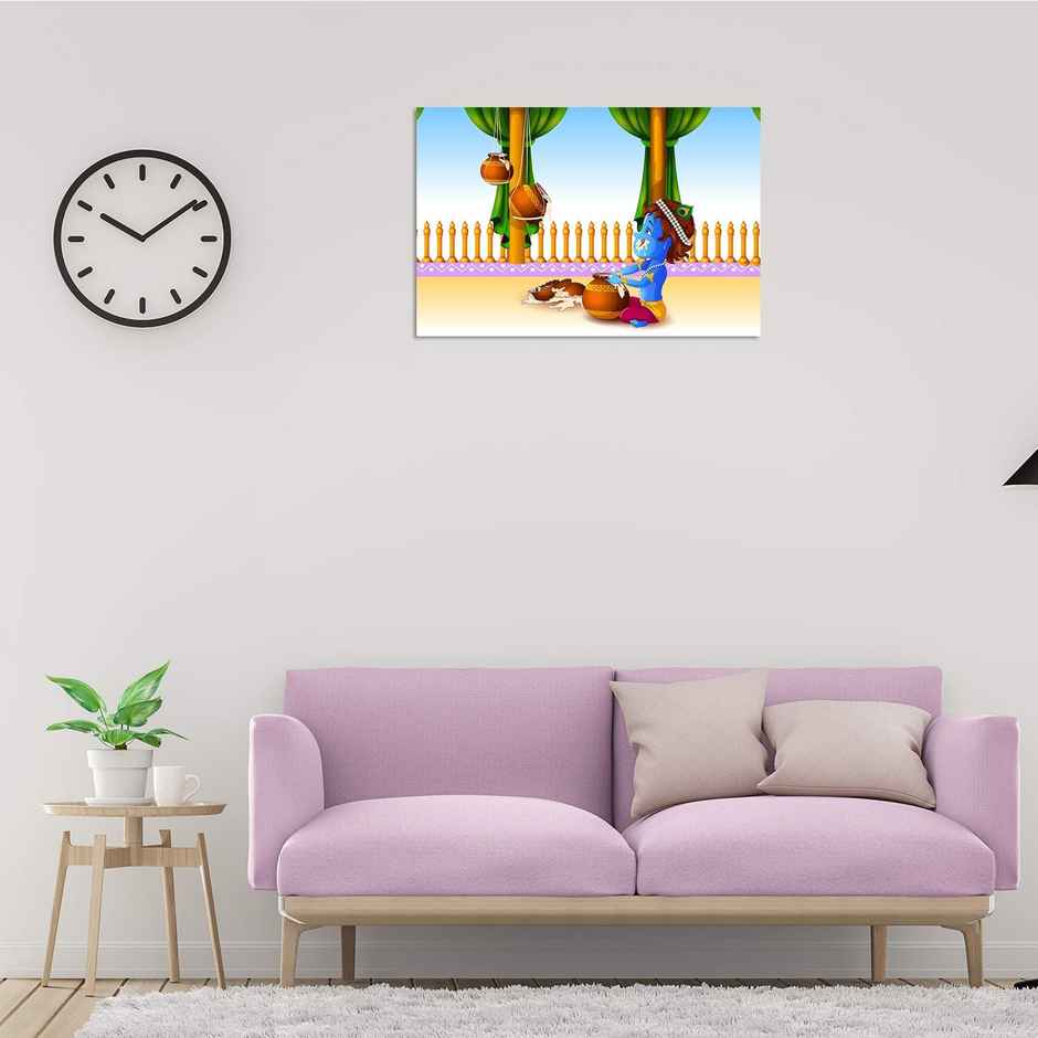 Paper Plane Design Religious Baby Krishna Poster | Size 12 x 18 Inch | D10