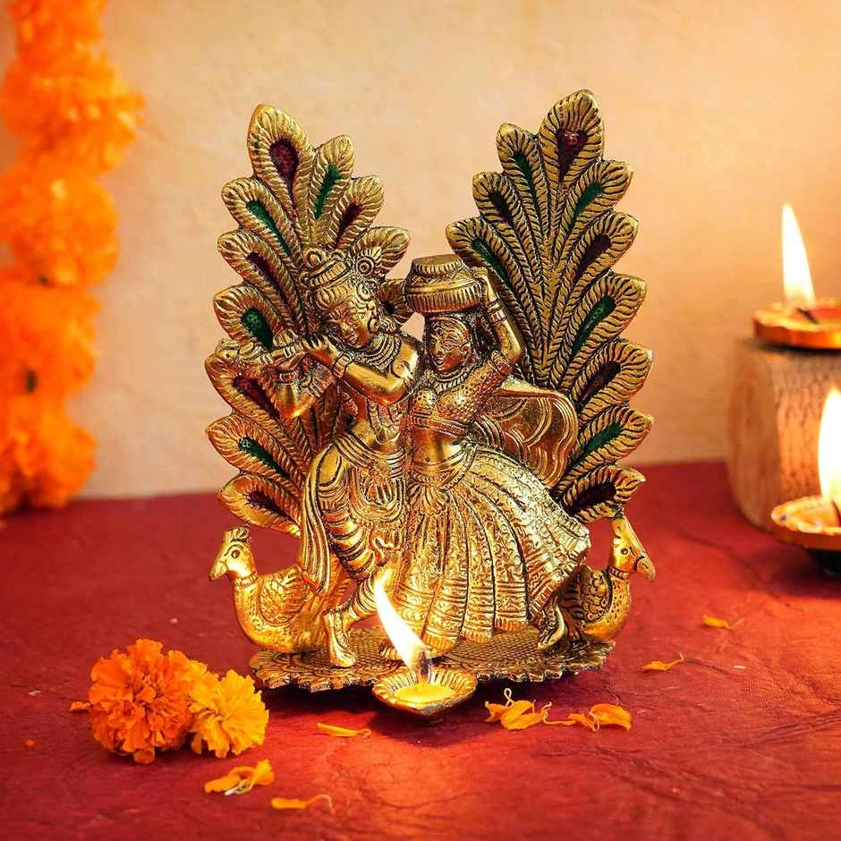 Tied Ribbons Radha & Krishna Idol Statue Showpiece | 20.3 cm