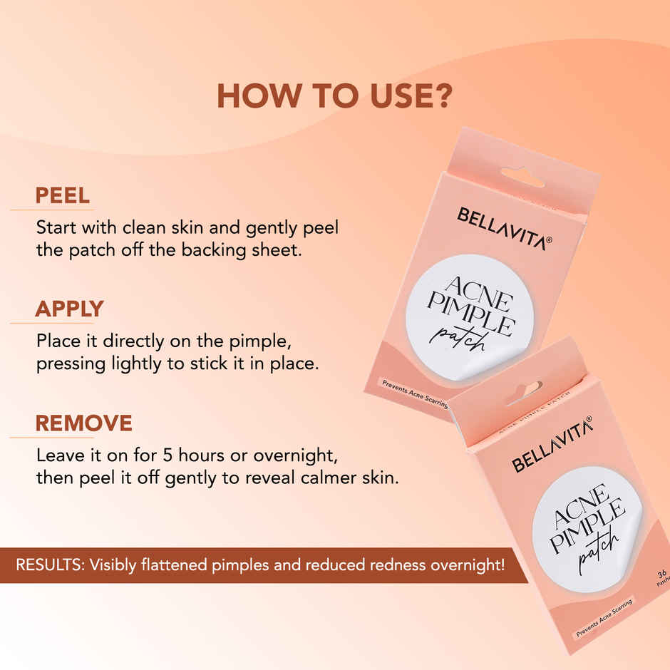 BELLAVITA Acne Patch for Face|Waterproof Patches for Active Acne|Absorbs Pimple Overnigh