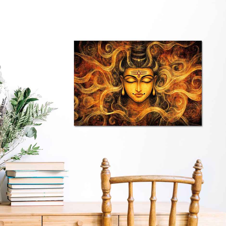 Paper Plane Design Lord Shiva Hindu Religious Wall Poster For Living Room | Size 12 x 18 Inch | D17