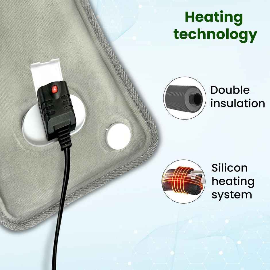 AGARO HB371 Hot Water Bag , Heating Bag for Pain Relief, Electric Heating Pad, 6 Layer PVC Fabric, Grey