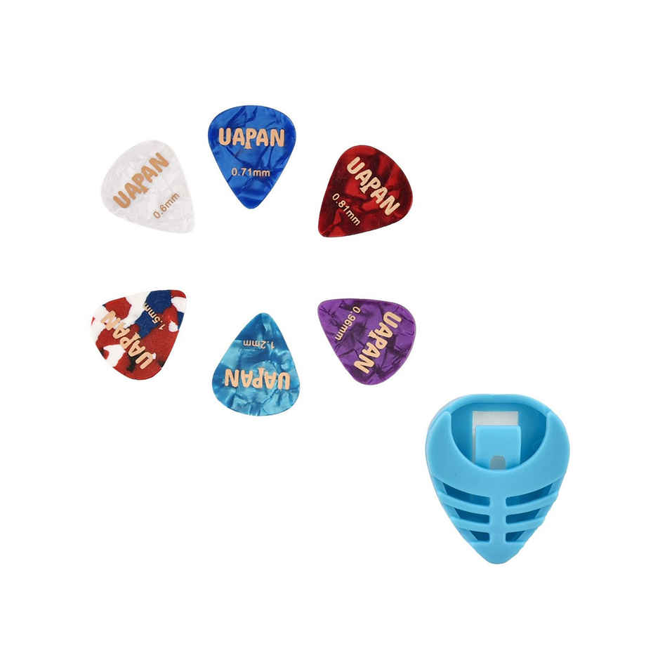 UAPAN Guitar Plectrums Pick 6 Pieces Multi Color with Holder