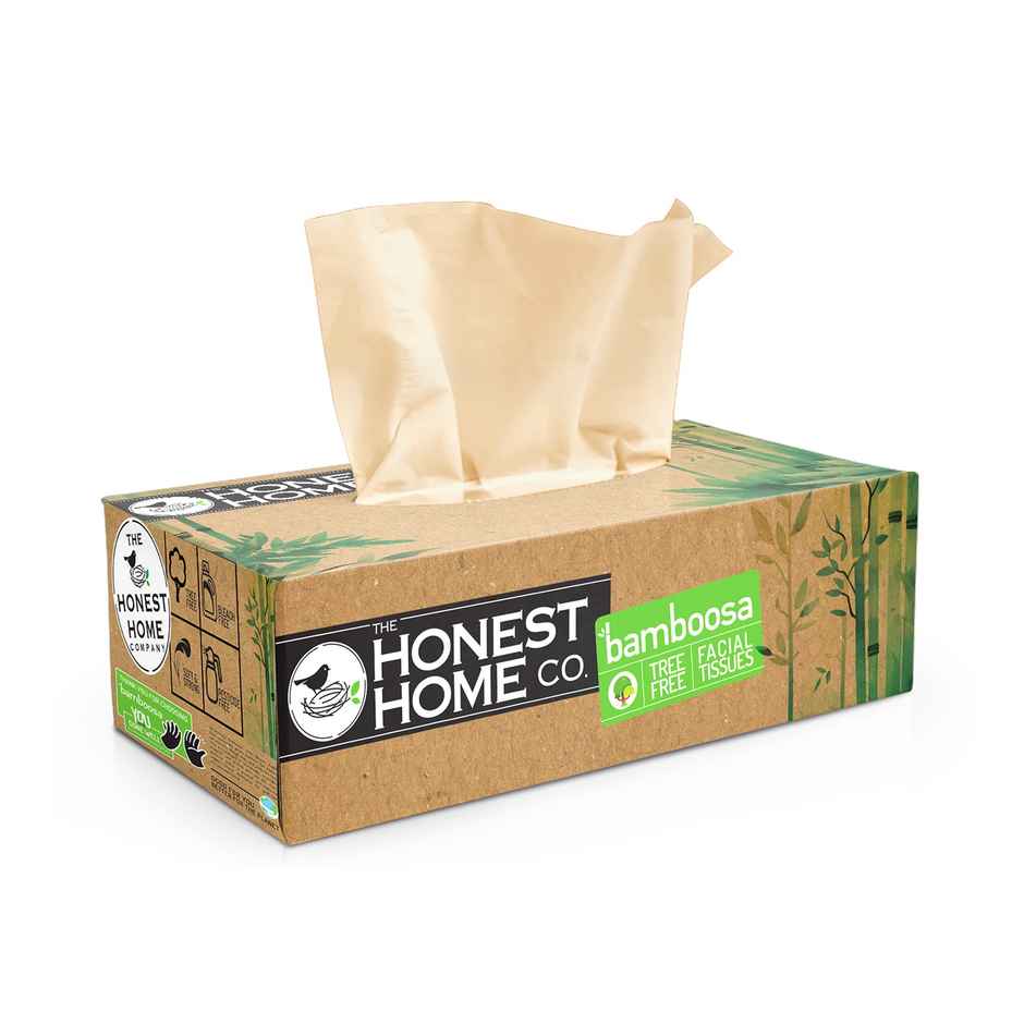 The Honest Home Company Bamboosa 2 Ply Facial Tissue | 100 Pulls | Brown