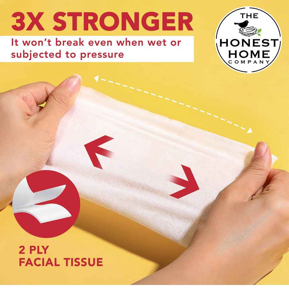 The Honest Home Company Face Tissue 2 Ply - 100 Pulls | Festive Green