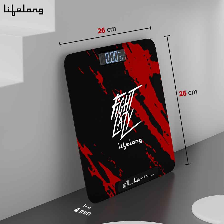 Lifelong Fight Lazy Series LLWS135 Digital Weight Machine For Body Weight | Thick Tempered Glass