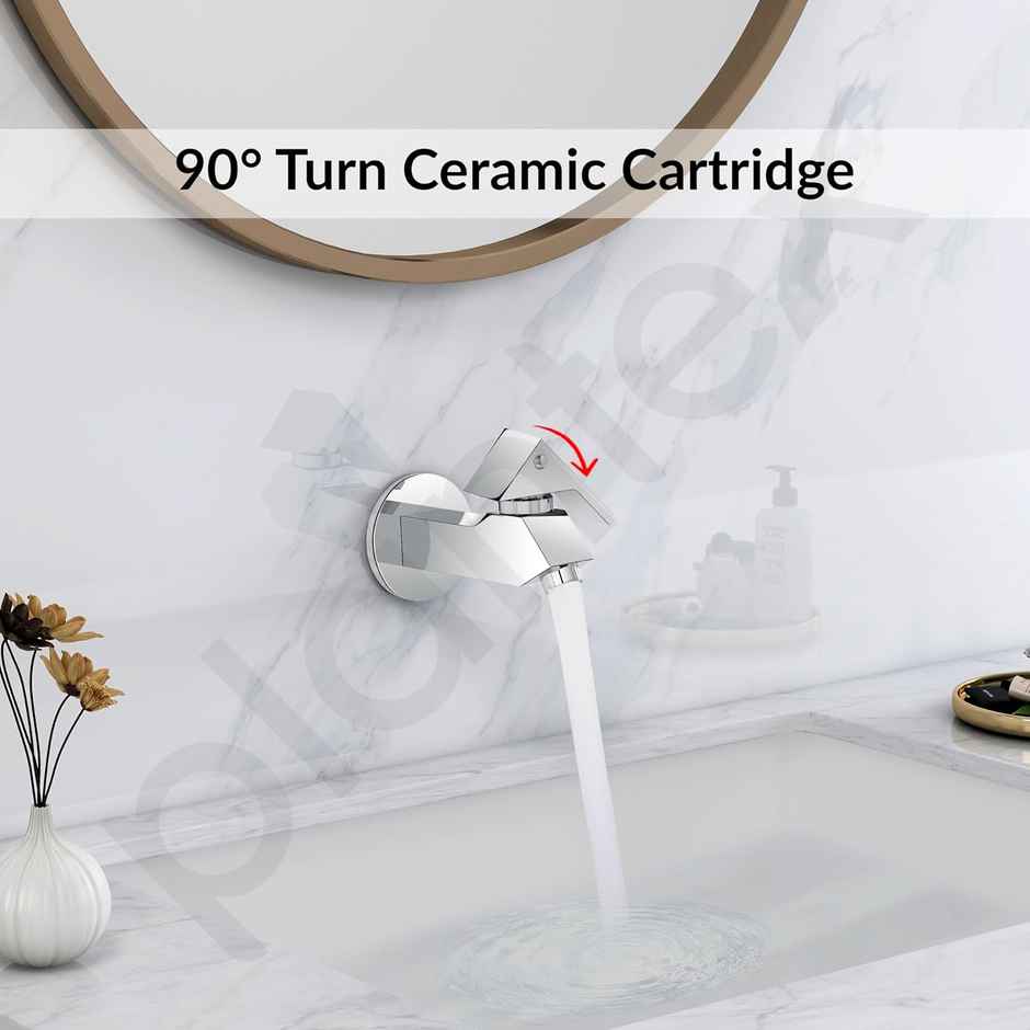 Plantex PRI-301 Brass Bib Cock Water Tap - Teflon Tape & Wall Flange (7 Year Warranty)