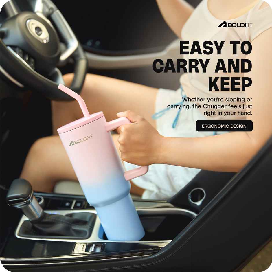 Boldfit Tumbler Bottle with Lid and Straw | Stainless Steel | Double Insulated | 1200 ml | Candy