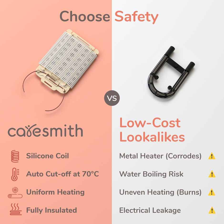 Caresmith Eon Premium Electric Hot Water Bag: Pearl Pink Dual Insulation Heating Pad