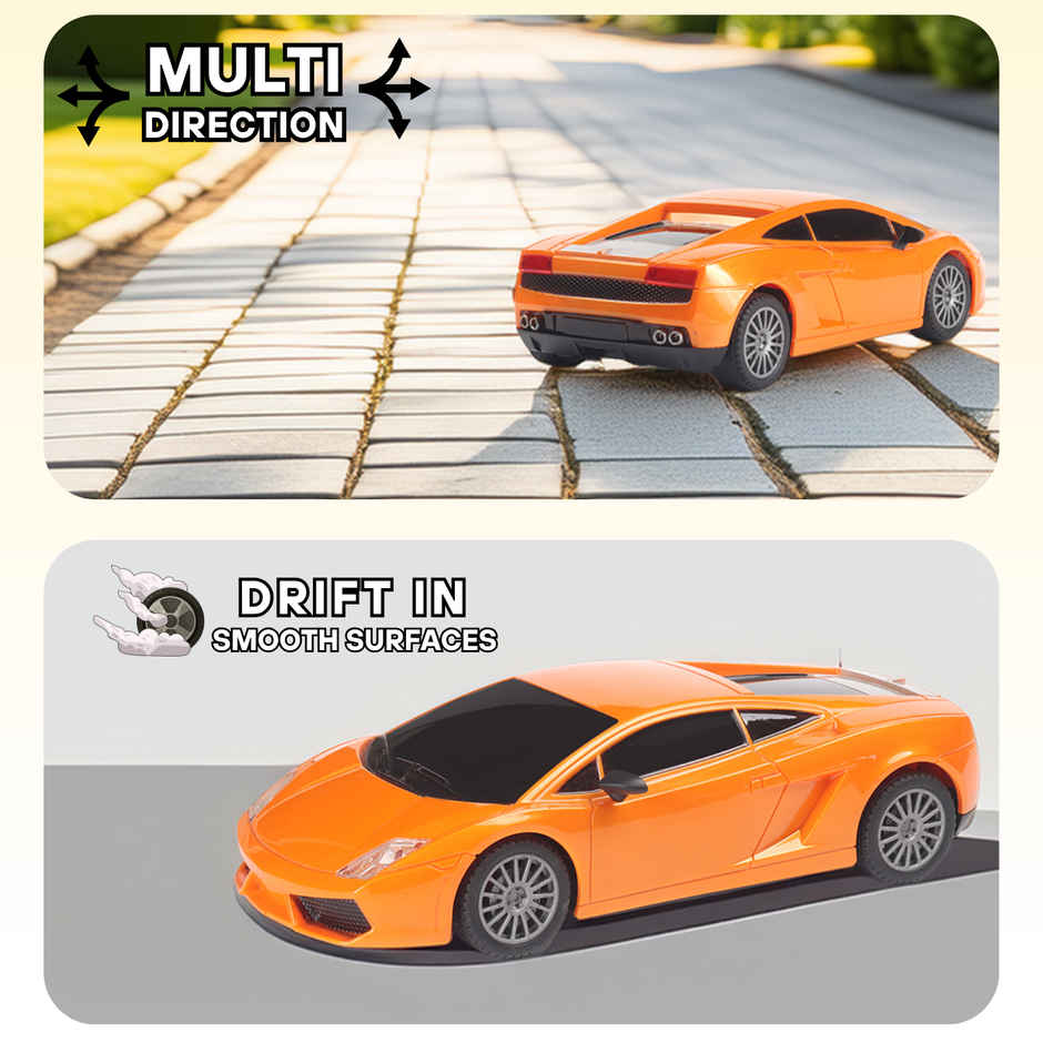 Race N Roll 1:24 Rechargeable Hi Speed Mini Remote Control Car - Lam Orange