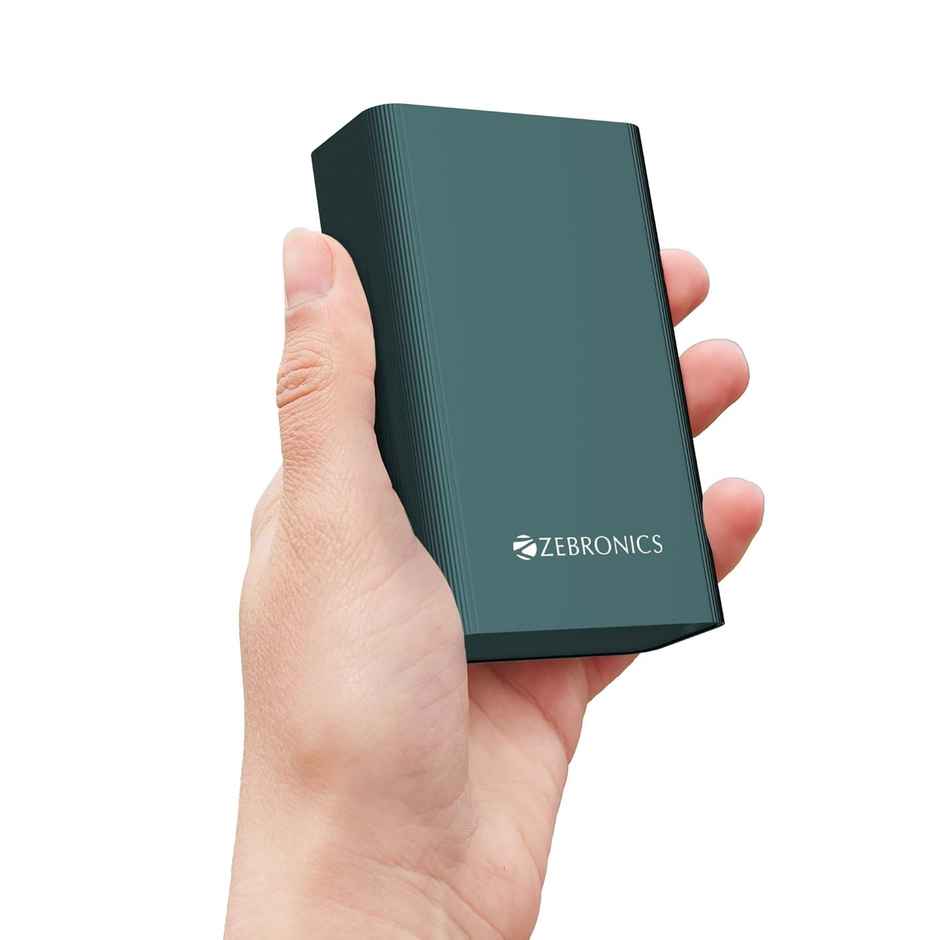 Zebronics EnergiTank 20MR1 Metal Power Bank | 22.5W Super Fast Charging PD 3.0 | Olive - 20000 mAh