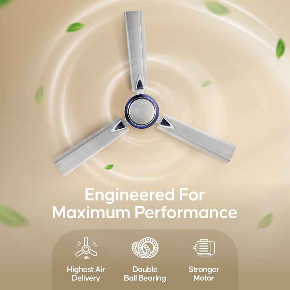 Longway Starlite-1 P1 Ceiling Fan, 1200mm/48 inch, Anti-Dust Decorative Star Rated - Grey