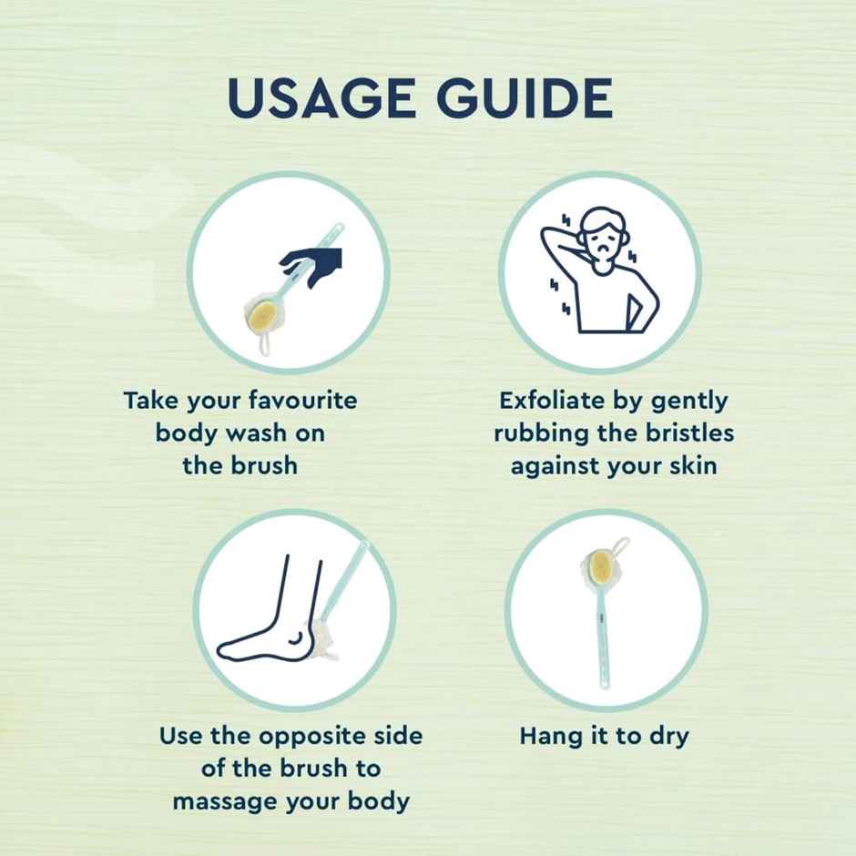 Gubb Soft Bristle Bath Brush With Long Handle | Nylon | Assorted