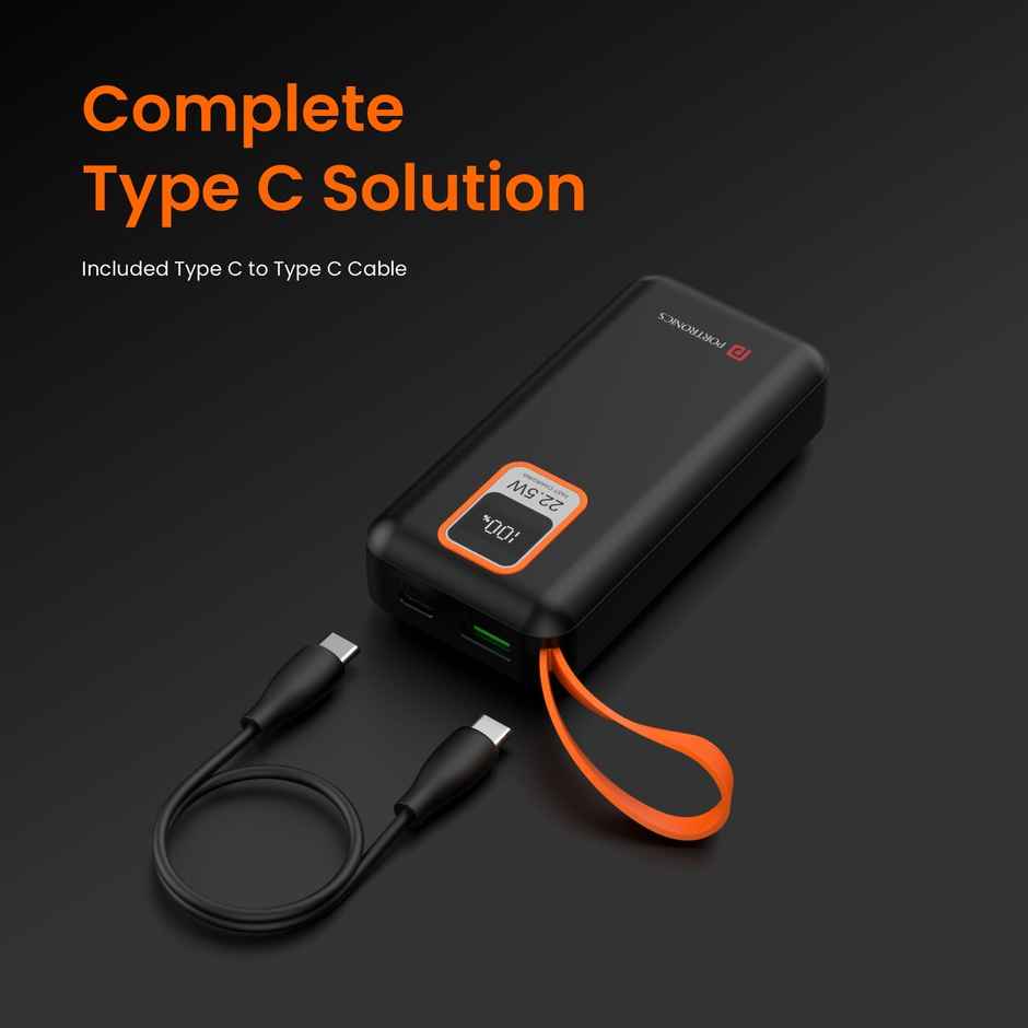 Portronics Ampbox 10K 10000 mAh Power Bank With 22.5W Fast Charging(Black)