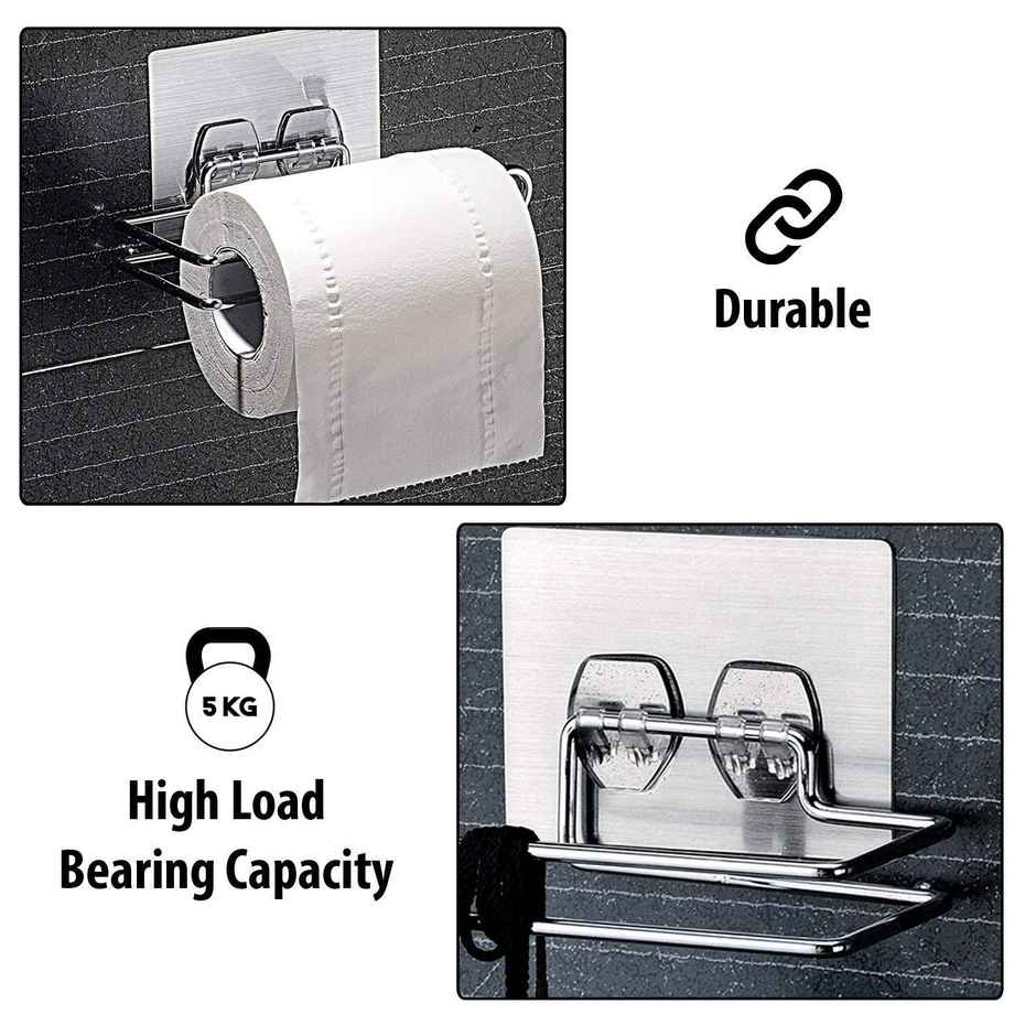 Perpetual Tissue Paper Holder | Stainless Steel Roll Holder for Bathroom & Kitchen | Pack of 2