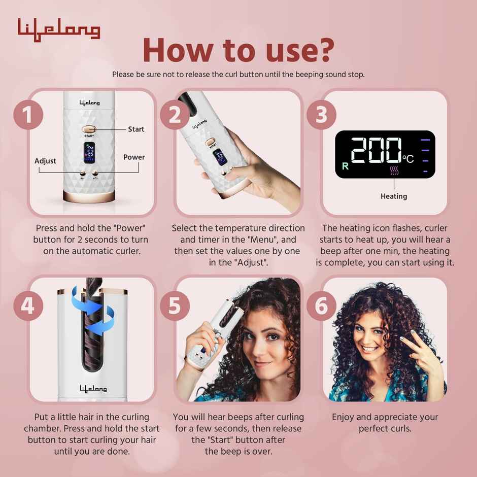Lifelong Hair Curler For Women Professional Tools Curling Iron Automatic Hair Roller Machine