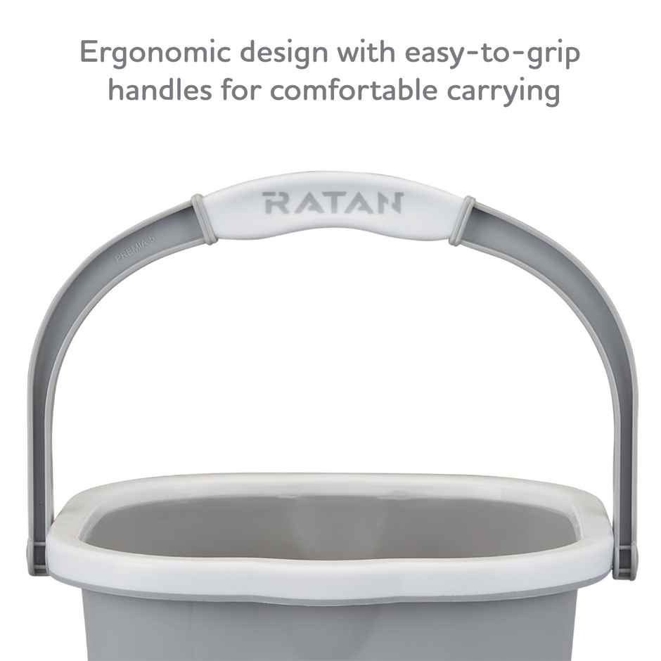Ratan Plasticware Premia Bucket (5L X 1) - Diaso Grey|Light Weight And Easy To Carry