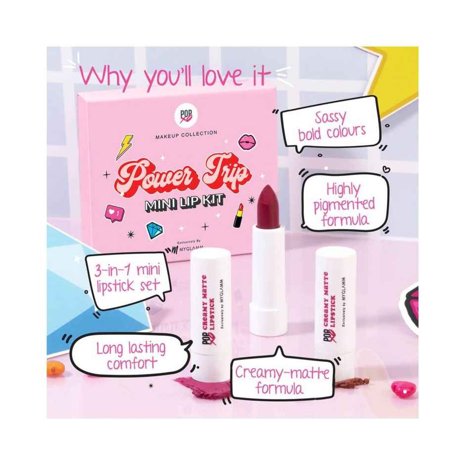 Myglamm Popxo Makeup Collection Mini Lip Kit - Power Trip