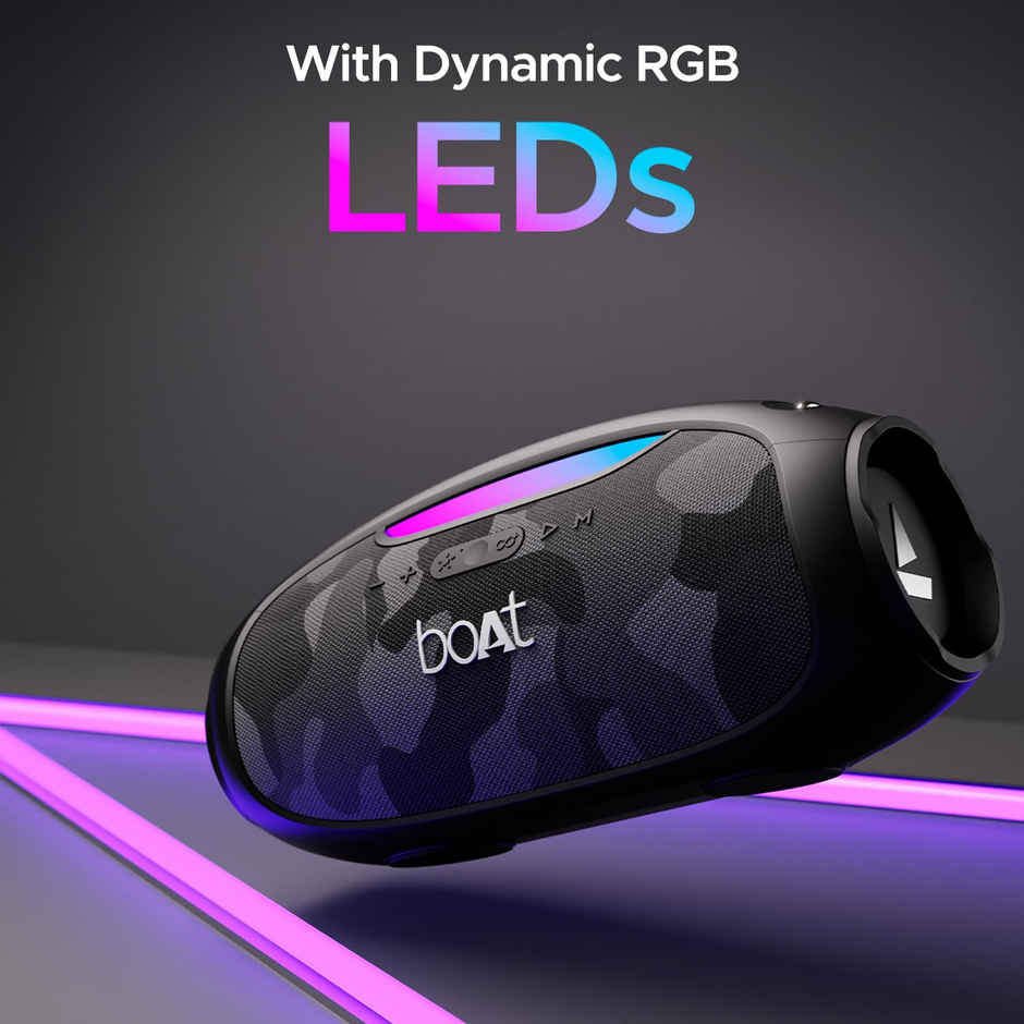 boAt Stone 1800 BT Speaker w/ 90W RMS Sound, 5H Platime, EQ Modes, BT v5.3 & IPX6 Rating (Camo Black)