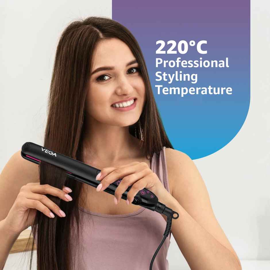 Vega Adore Hair Straightener for Women with Ceramic Plates & Fast Heat, 1 Year Warranty, (VHSH-18)