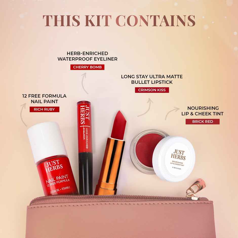 Just Herbs All In One Glam Kit Travel Friendly Gifting Pouch For Women