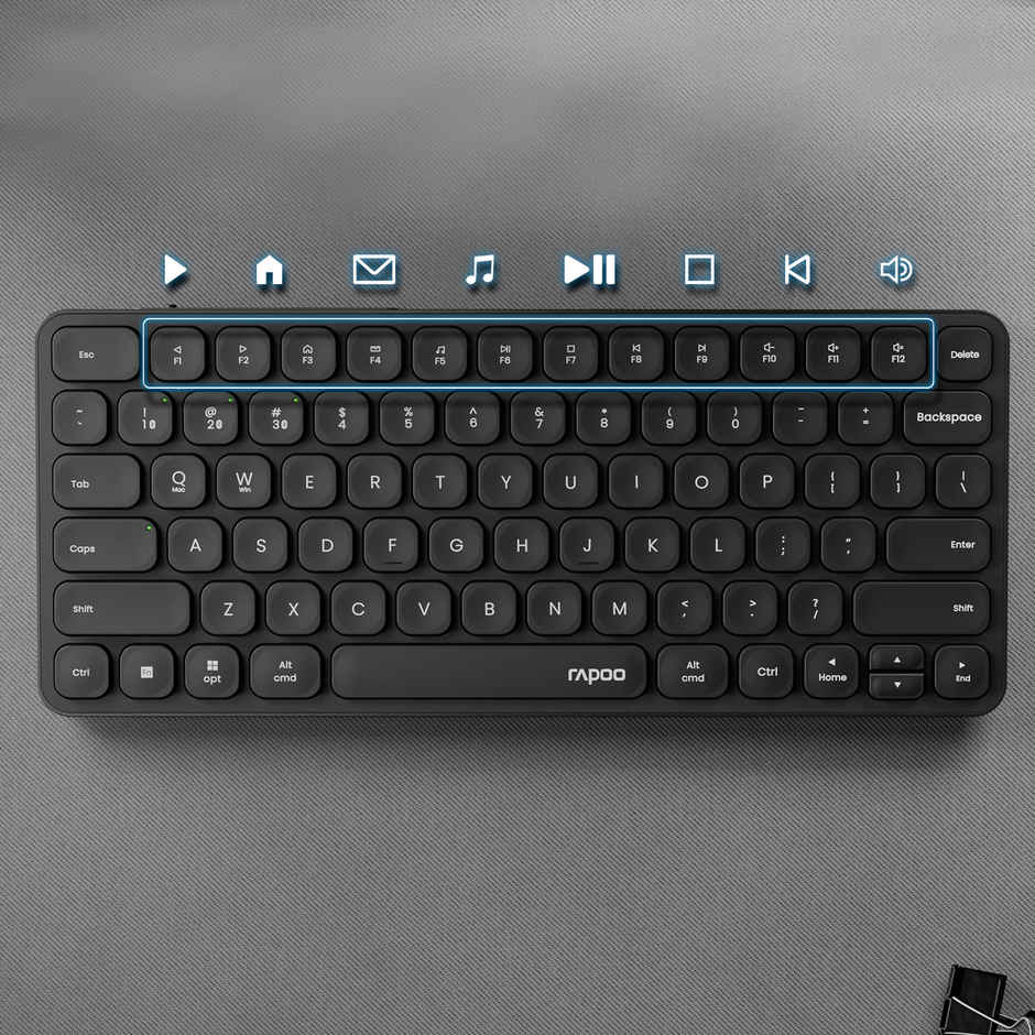 Rapoo E9050L Bluetooth Wireless Multi-Device Keyboard | Connect with 4 Devices | Grey