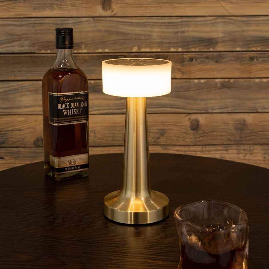Hashwow Small Dumble Table Lamp With 3-Colour Touch Control - Gold Metal Lamp