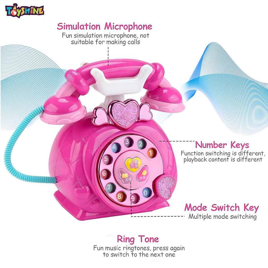 Toyshine Vintage Multifunctional Rotary Landline Phone Toy For Kids