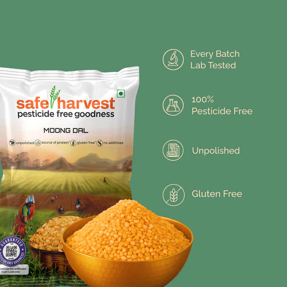 Safe Harvest Pesticide-Free Goodness Mung Dal | Natural and Delicious | No Artificial Flavors
