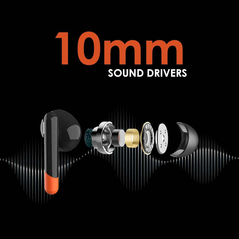 itel Iep12 Wired Earphones - 10Mm Drivers, Tilt Design, 10-Min Fast Charge, In-Line Mic (Black)