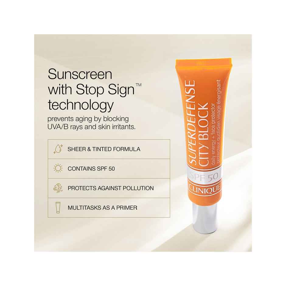 Clinique Superdefense City Block Spf 50 Daily Energy + Face Protector Sunscreen
