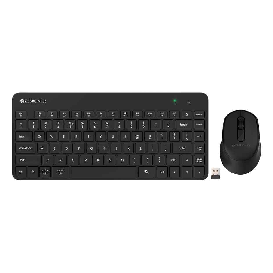 Zebronics Companion 201 2.4Ghz Wireless Keyboard & Mouse Combo, 83 Keys, Ai Assist Key (Black)