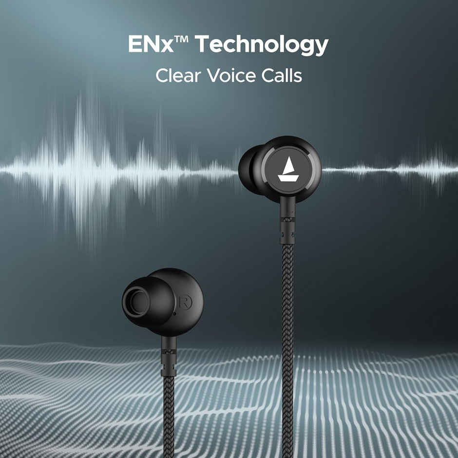 boAt Rockerz 110/Rockerz 109 Wireless in Ear Neckband with Up to 60 hrs Playtime, Dual Device Pairing, ENx Tech, ASAP Charging, BTv5.3,IPX5,Type-C Interface & Magnetic Power Buds - Active Black