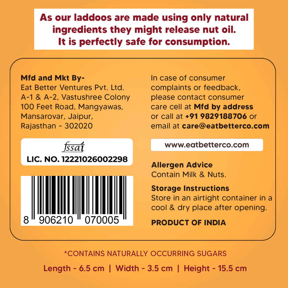 Eat Better Co - Protein Laddu - Peanut Cranberry