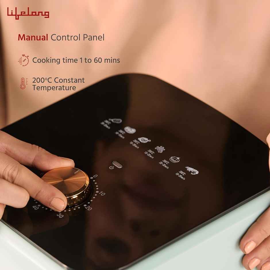 Lifelong Air Fryer 1200W, 4L, Air Fryer for Home Electric Air-Fryer (LLHFD423, Green)