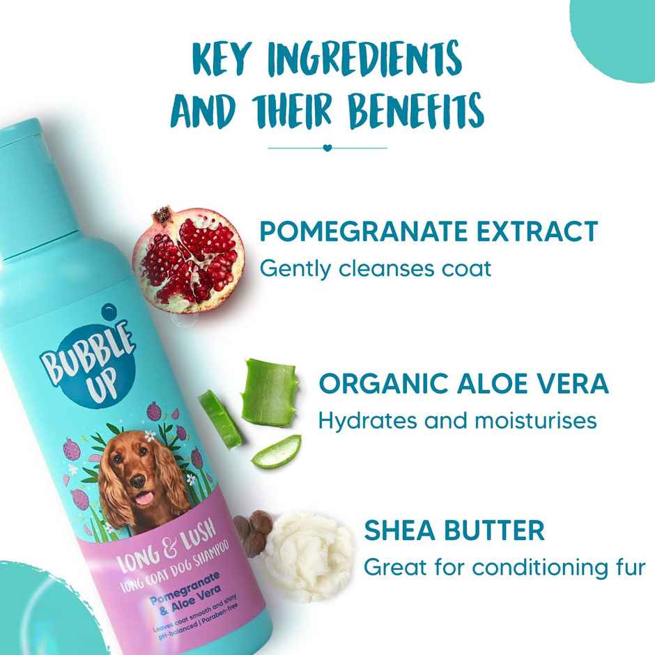 HUFT Bubble Up Long Coat Dog Shampoo - Pomegranate & Aloe Vera