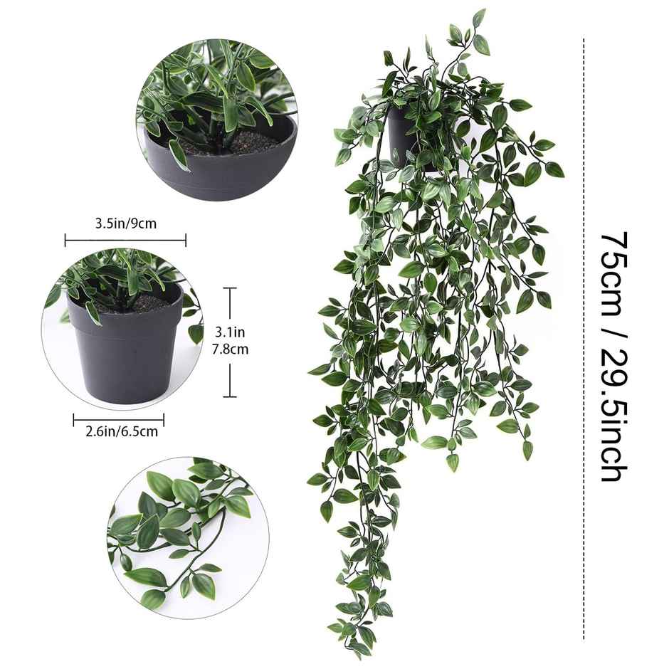 TIED RIBBONS Hanging Artificial Plant with Pot