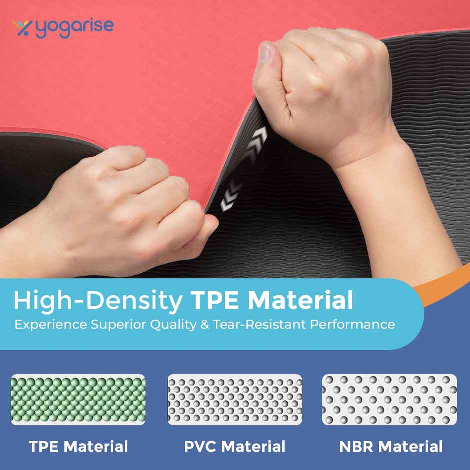 Yogarise 6mm Yoga Mat Dual Color, Red & Black