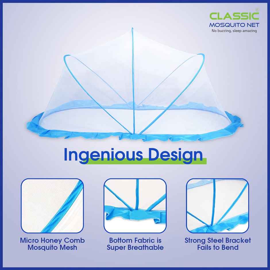 Classic Mosquito Net Baby Mosquito Net, 135Cmx65Cmx65Cm (0 To 24 Months) - Blue