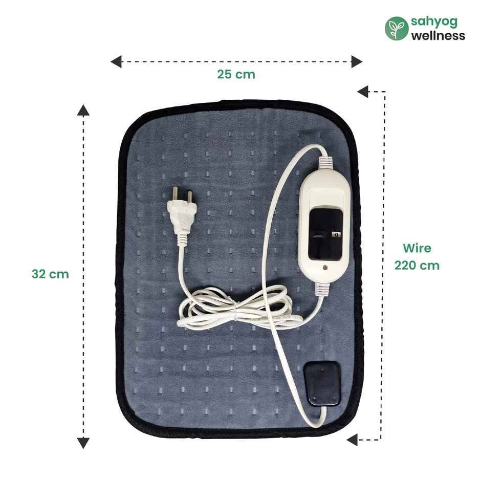 Sahyog Wellness Velvet Orthopaedic Pain Reliever Electric Heating Pad Regular Size Grey