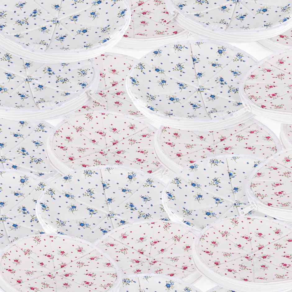 Clazkit Cotton Roti Zip Lock Chapati Cover in Round Style (2)