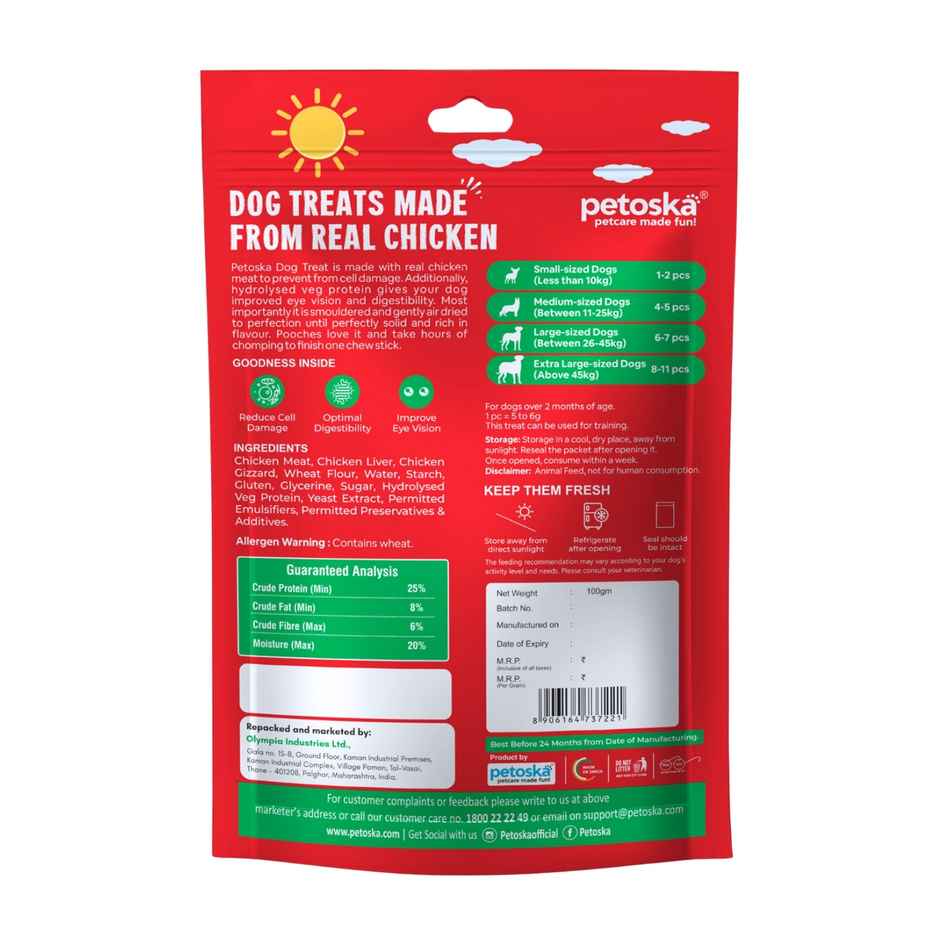 Petoska Dog Treats Chicken Jerky Combo