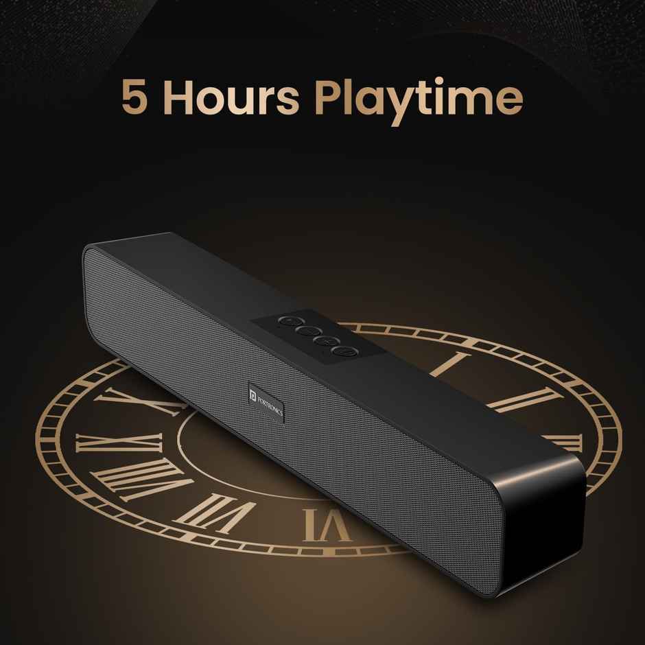 Portronics Decibel 24, Wireless Stereo Soundbar - Black