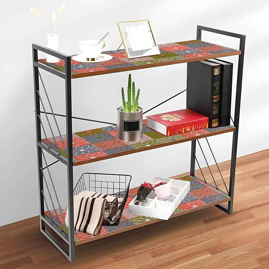 Kuber Industries Check-Design Cabinet Shelf Liner|Drawer Liner Mat|5 MTR|Orange