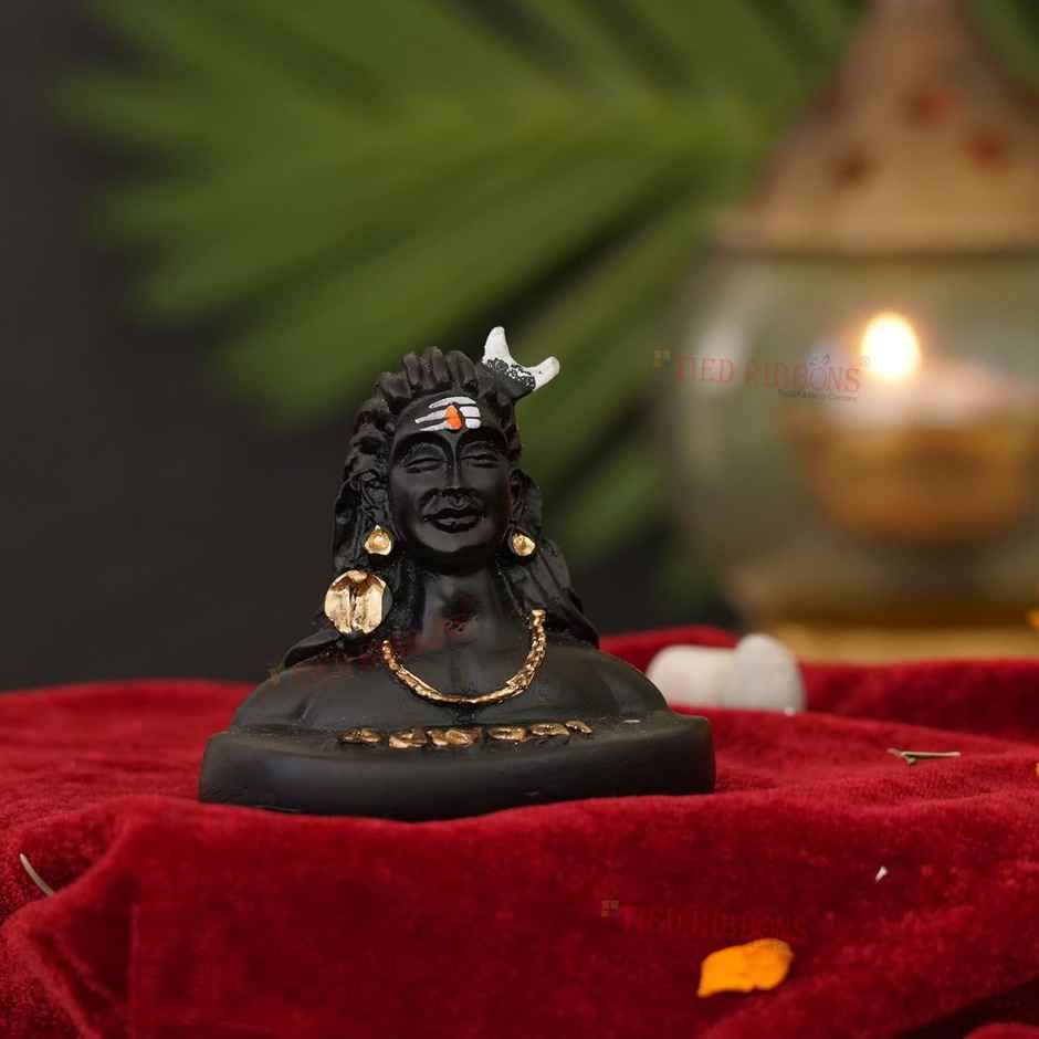 Tied Ribbons Small Adiyogi Statue Shiva Idol Showpiece | 7 cm
